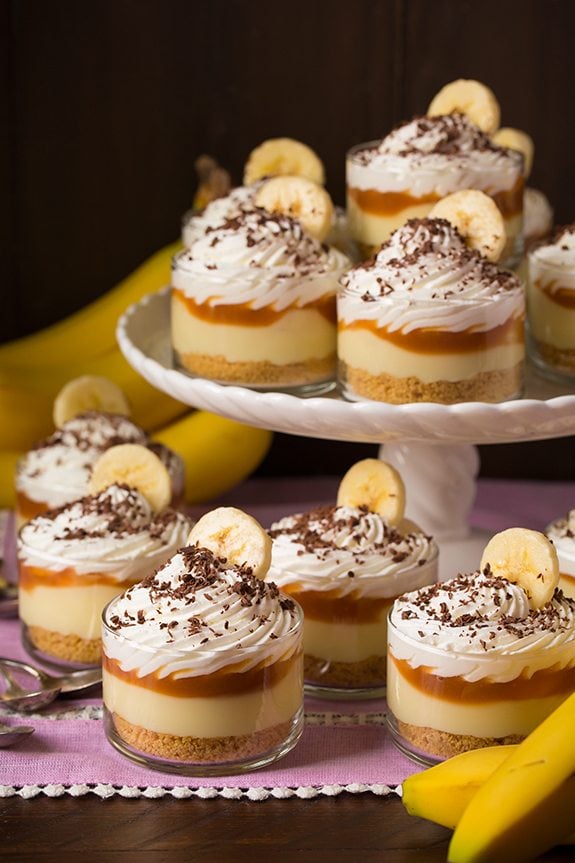 Layer Decadence: Banana Cream Pie Cups with Salted Caramel